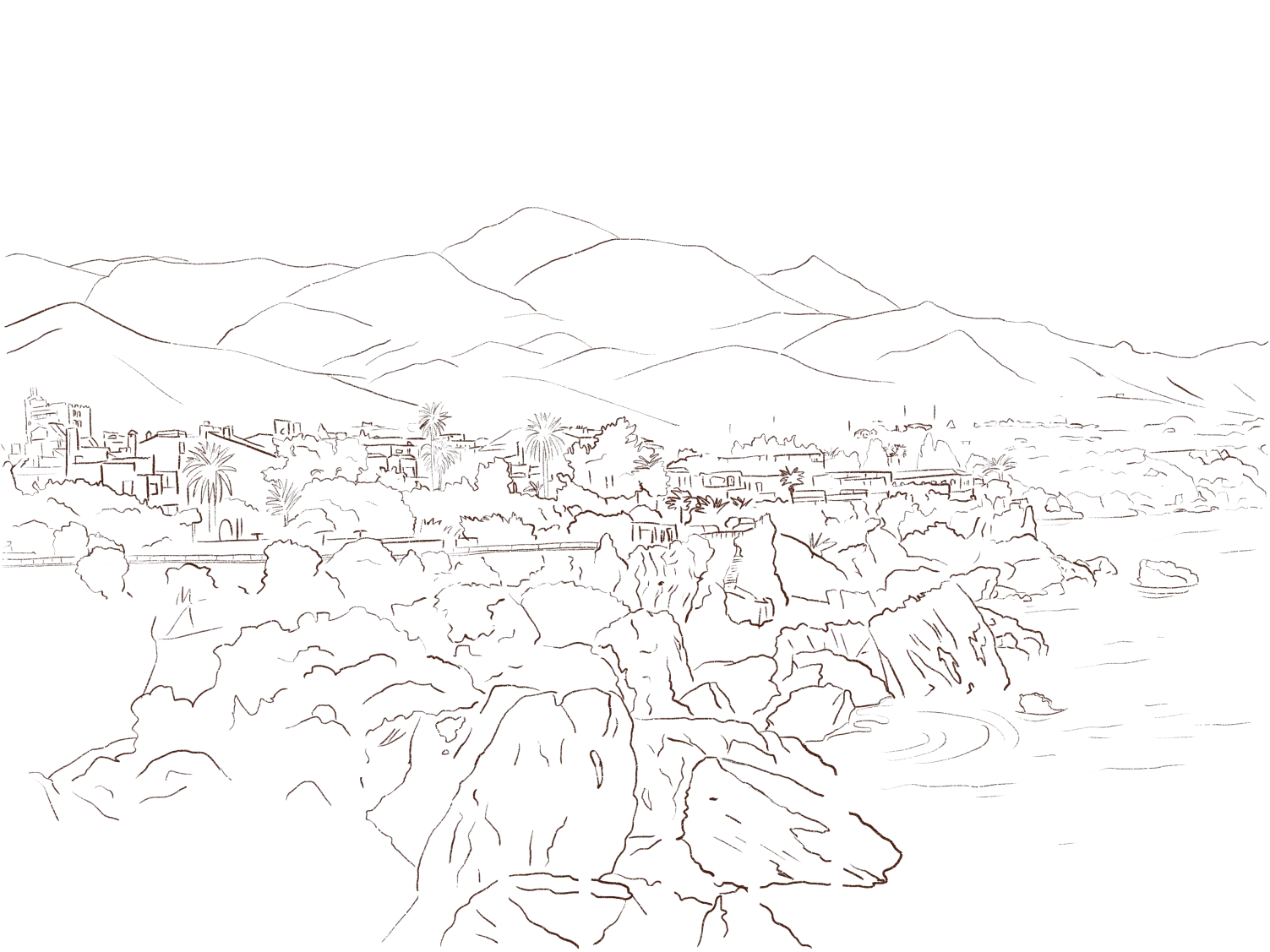 Axarquia Landscape Illustration